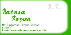 natasa kozma business card